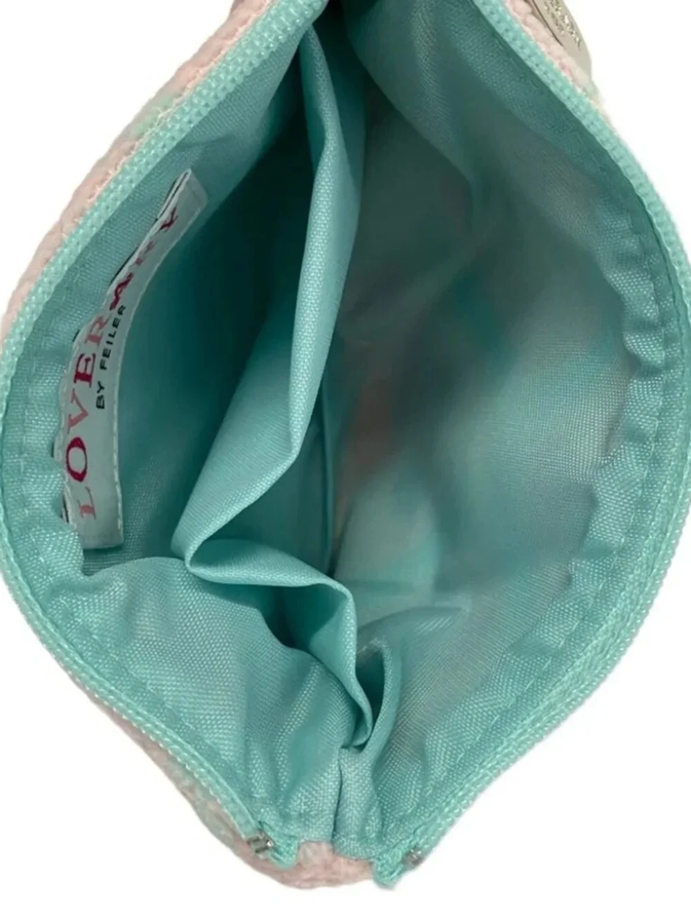 FEILER Pink Light Blue Multi Pile Pouch